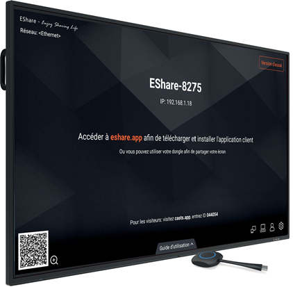Ecran interactif Easypitch ProShare, 55", Silk-In, 4K