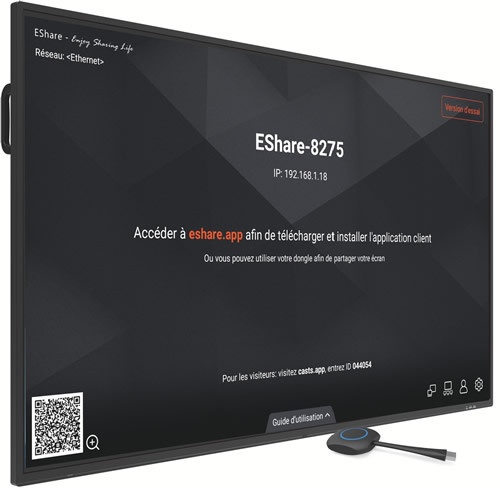 Ecran interactif Easypitch ProShare, 86", Silk-In, 4K