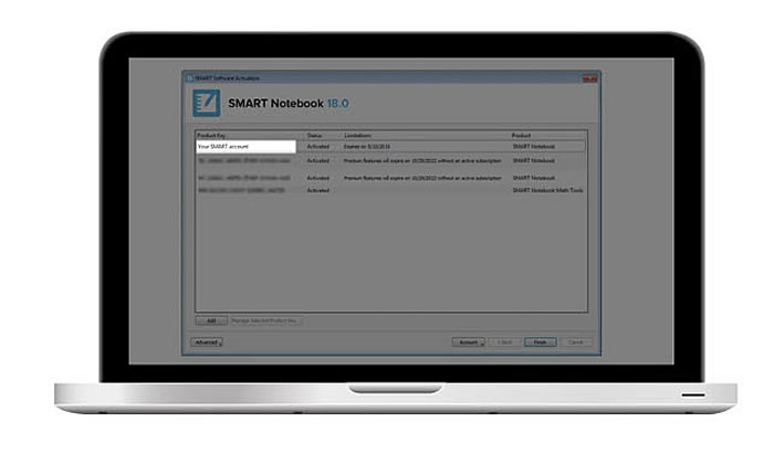 activation Smart Notebook email