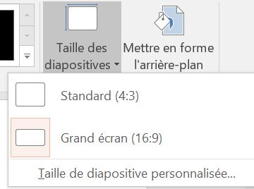 taille diapositive